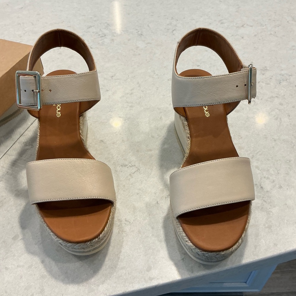 Women’s Cream Espadrille Wedge Sandals